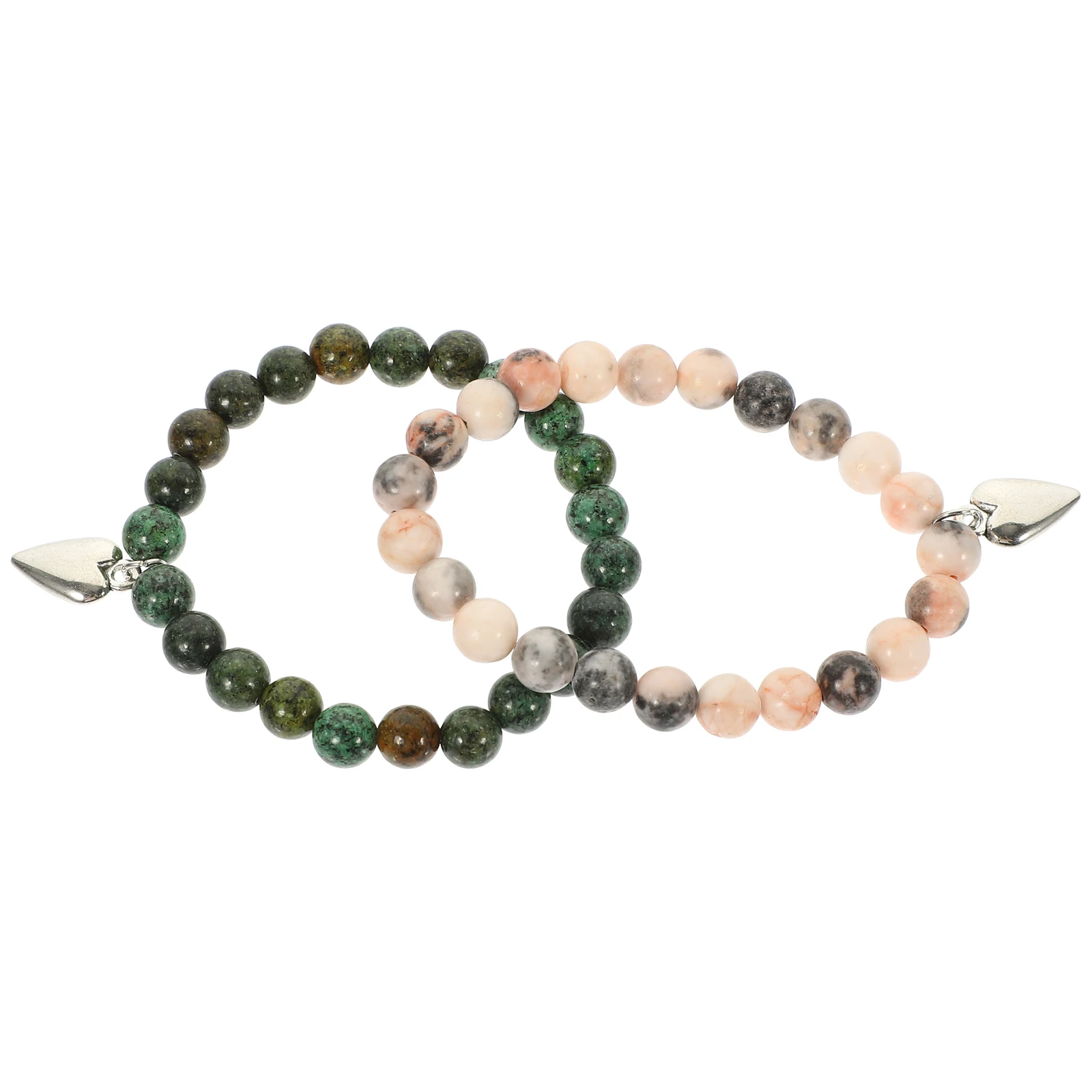 

2pcs Delicate Women Stone Bracelets Decorative Wrist Accessories Sturdy Wear-Resistant Daily Beaded Comfortable Gift For Family