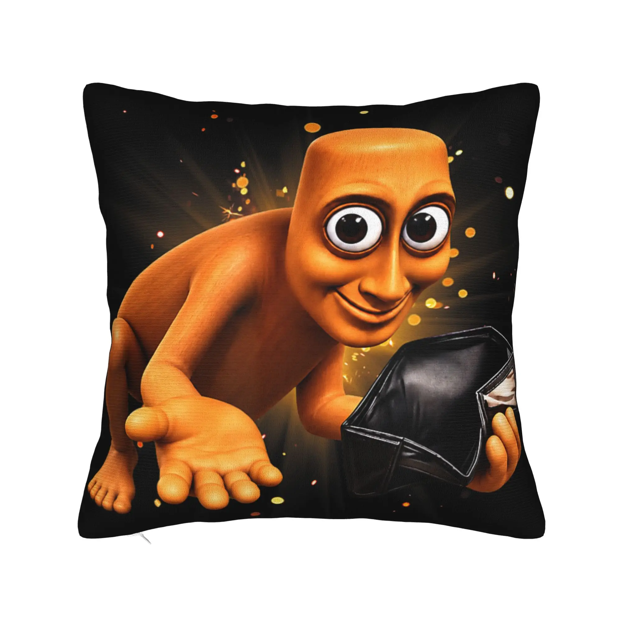 Funny Tung Tung Sahur Empty Wallet Brainrot Meme Pillow Case Trendy Pillow Cover Design Pillowcases For Living Room Bed Chair