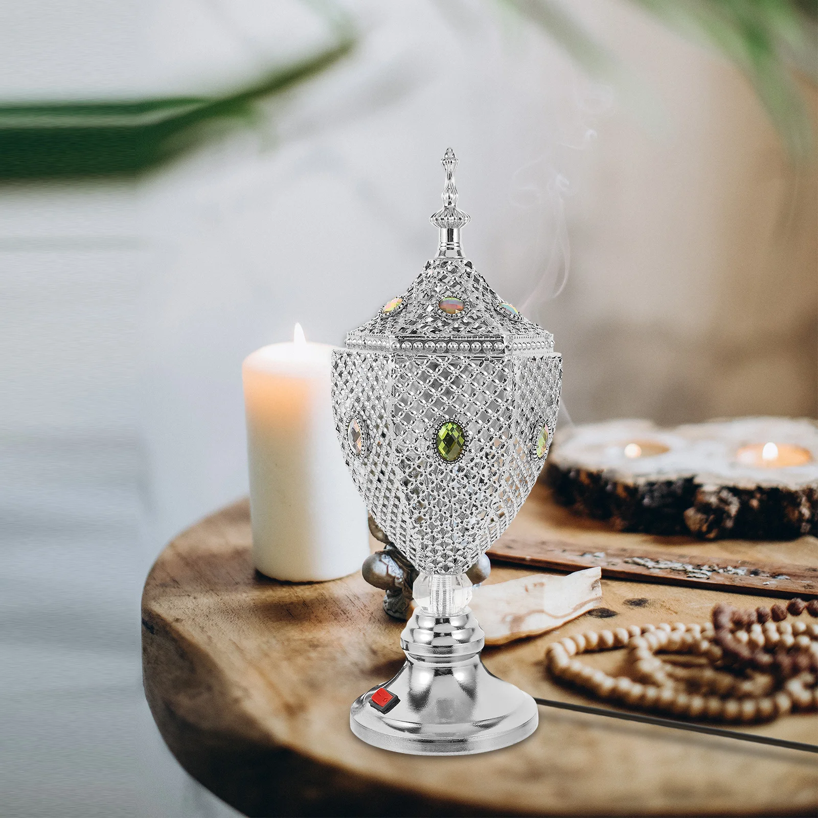 

Arabian Electric Incense Burner Desktop Plug in Censer Burner Us Plug Decorative Aroma Incense Holder Censer