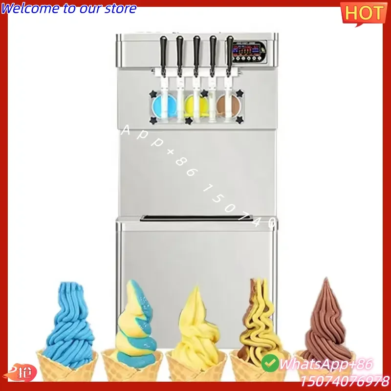 2026 2.8 KW 45-50 L/H Factory Price 5 Mixed Flavors Soft Serve Yogurt Ice Cream Making Machine With Retain Freshness