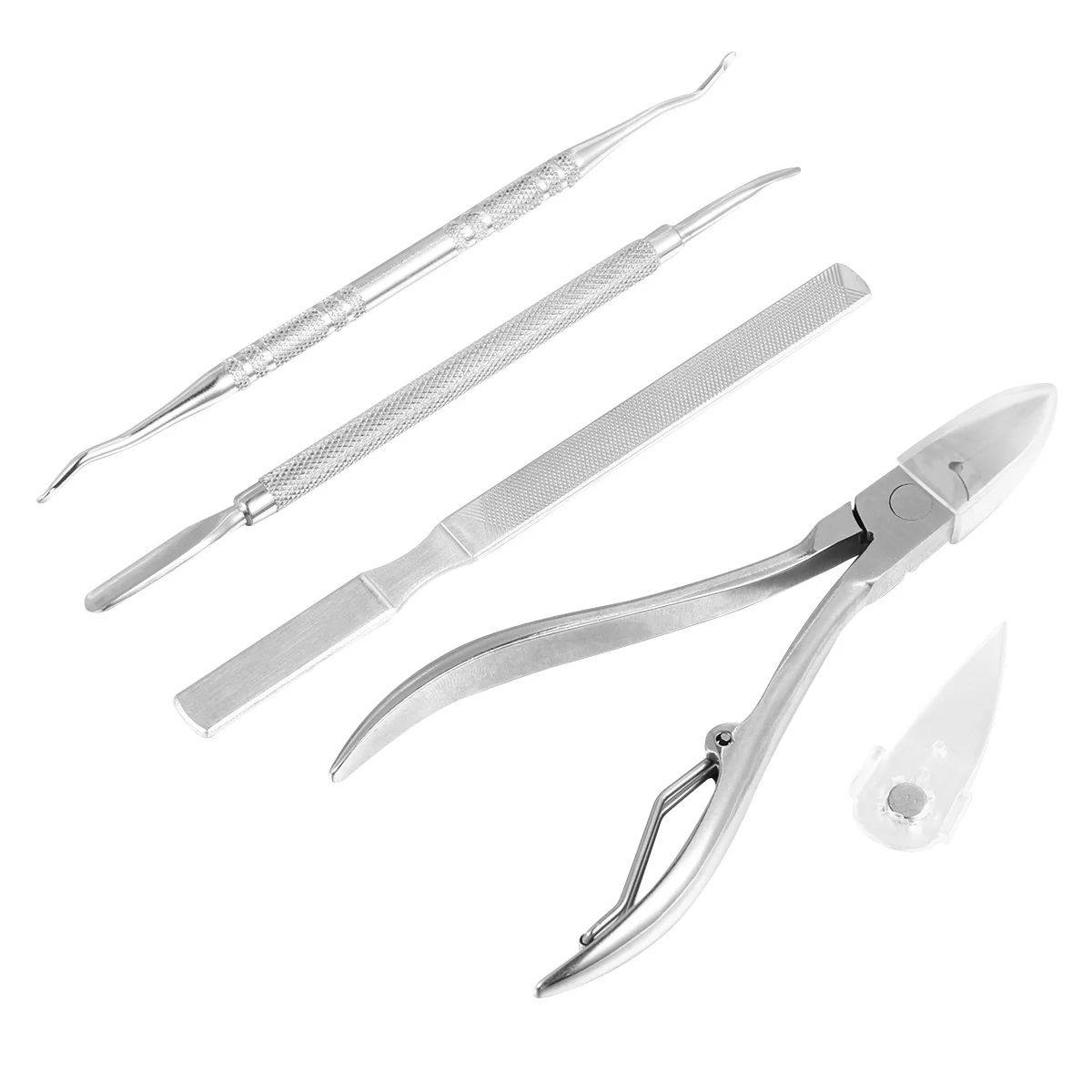 

5pcs Nail Clippers Set Stainless Steel Professional Manicure Tool For Pedicure Trimming Cleaning Portable Silver