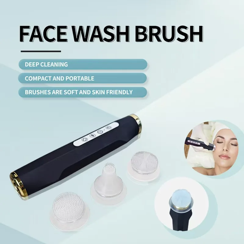 Electric Face Cleaner Vibrating Exfoliator Sonic Facial Cleansing Brush Mini Silicone Face Cleaning Brush For Women