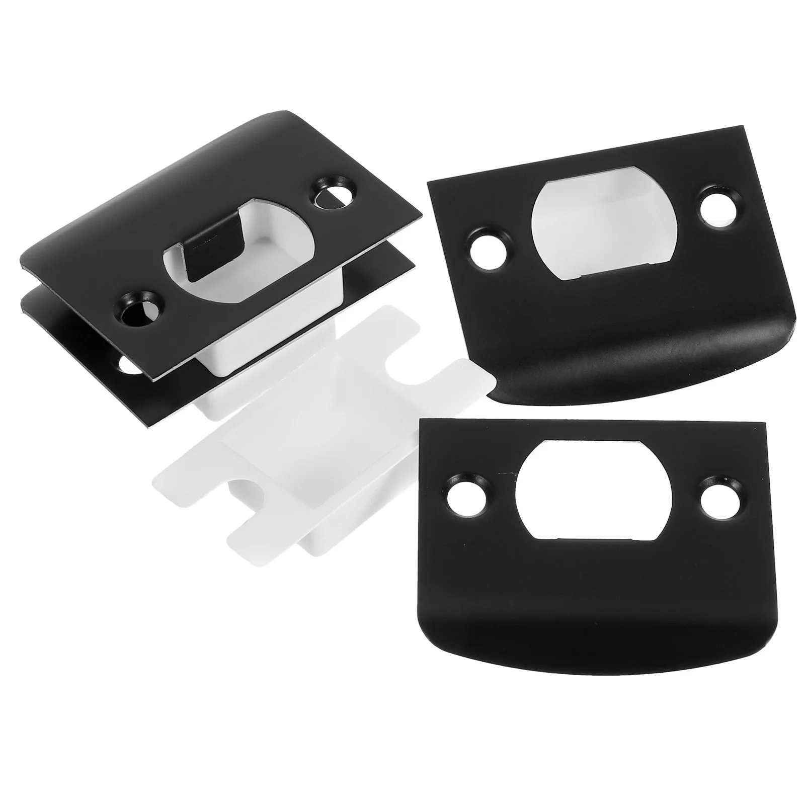 

4Sets D-Shaped Door Strike Plates Metal Thickened Finish Strike Plates Deadbolt Installation Kit Door Latch Plate