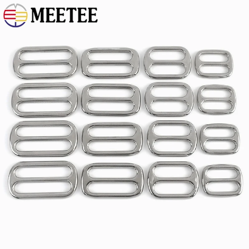

5/10Pcs 20-38mm 304 Stainless Steel Buckle Pet Collar Tri-Glide Slider Clasp Backpack Strap Replace Adjust Buckles Accessories