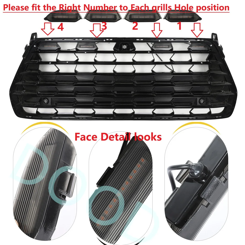 أضواء مصبغة شواء Led مناسبة لـ 2024 2025 2026 تويوتا جراند هايلاندر سباق الشوايات إكسسوارات مضيئة