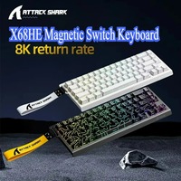 ATTACK SHARK X68HE Magnetic Switch Mechanical Gaming Keyboard 60% Wired TKL with Adjustable Actuation 0.01mm RT Accuracy
