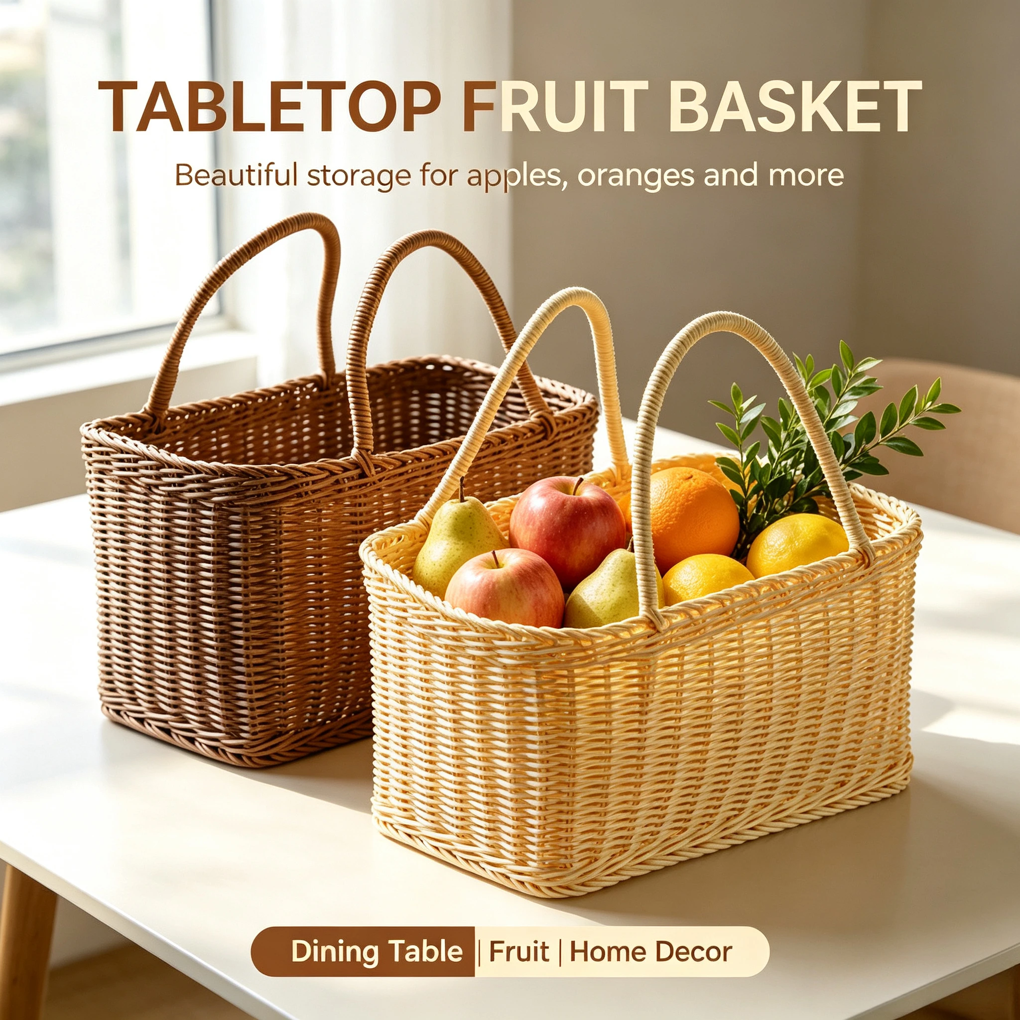 Gardening Tools Store - Handwoven Rattan Shopping Basket Portable Picnic