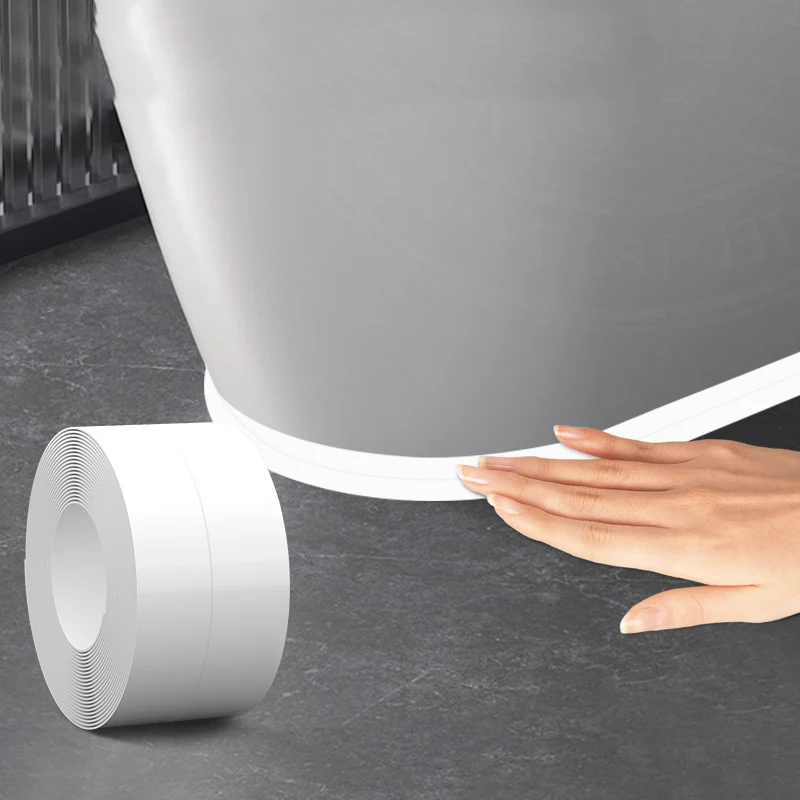Super Sticky Waterproof White Self-Adhesive Tape - 1 Roll of Meat-Seam Seal Strip for Bathroom Sink and Kitchen - Home Appliance