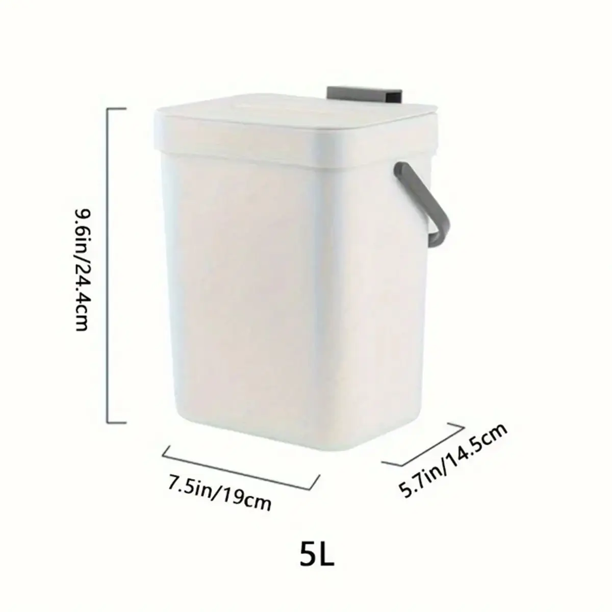 A67T NEW Space-Saving Quiet-Close Trash Can, Eco-Friendly Sealed Bin for Kitchen & , No Electricity Needed Black-3L