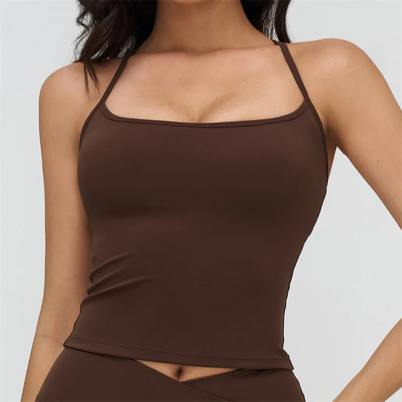 TRY TO BN Gym Sports Tank Top Sling Beautiful I-Shaped Back Yoga Vest Fitness Running Slim Fit Workout Sportswear Woman Clothes