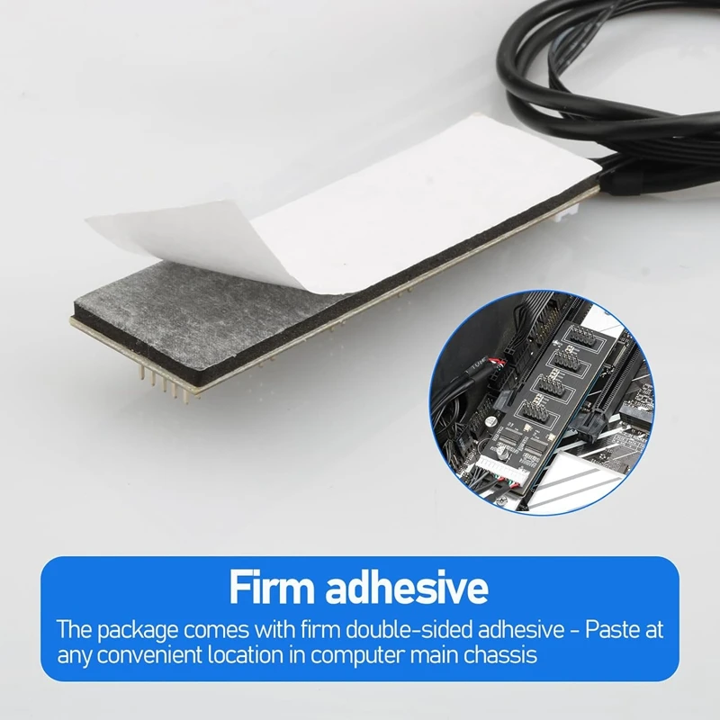 9Pin USB Header Splitter with SATA Power Cable, Internal USB Hub Extension USB 2.0 Splitter Connector for Motherboard-A07G