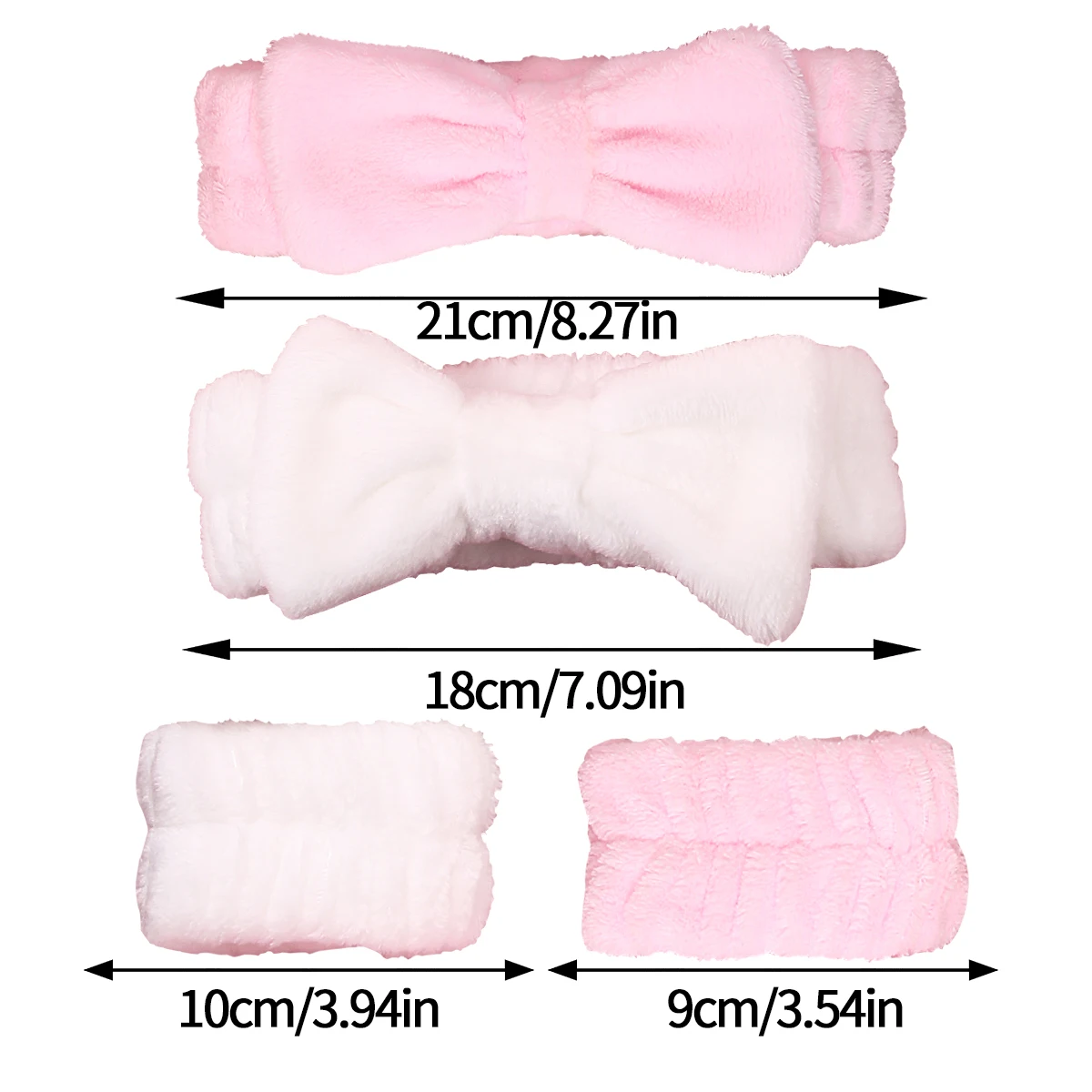 3/6-teiliges Set aus Plüsch-Haarband/Handgelenksband mit Schleife, feuchtigkeitsbeständiges Haarband für Make-up/Toilettenartikel für Männer und Frauen – Detail 9