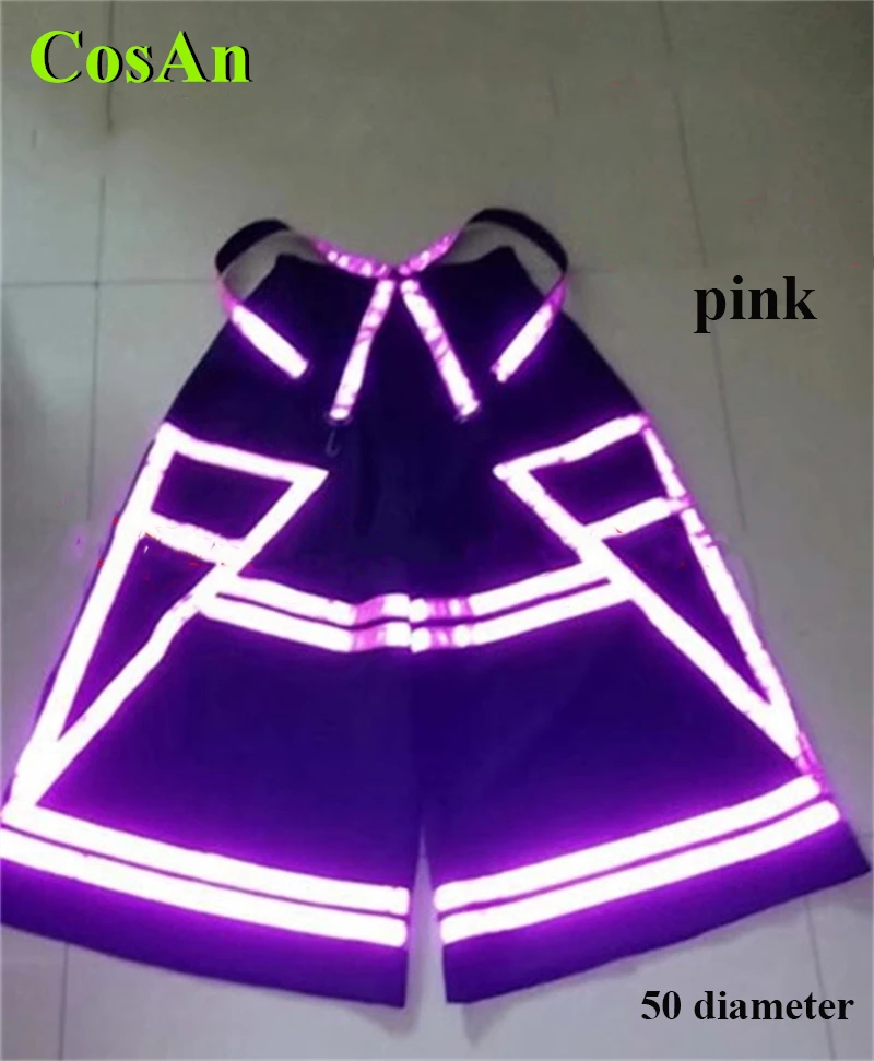 

CosAn Fluorescent Ghost Dance Pants Reflective Street Dance Hip-hop Pants Night Cosplay Costume Party Straight-leg Trousers