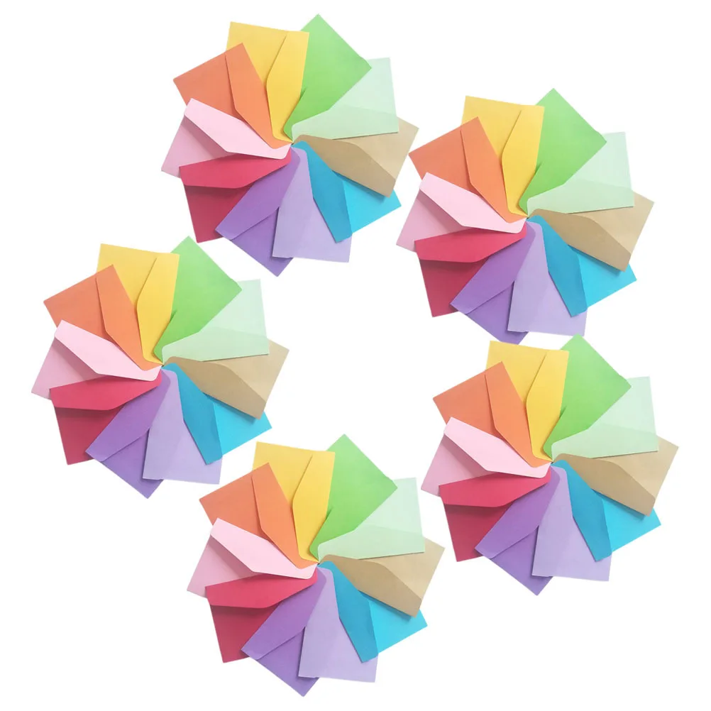 

50Pcs Paper Colored Blank Envelopes for Cards Letters Coins Stamps Small Item Storage Office Stationery Envelope for Letter