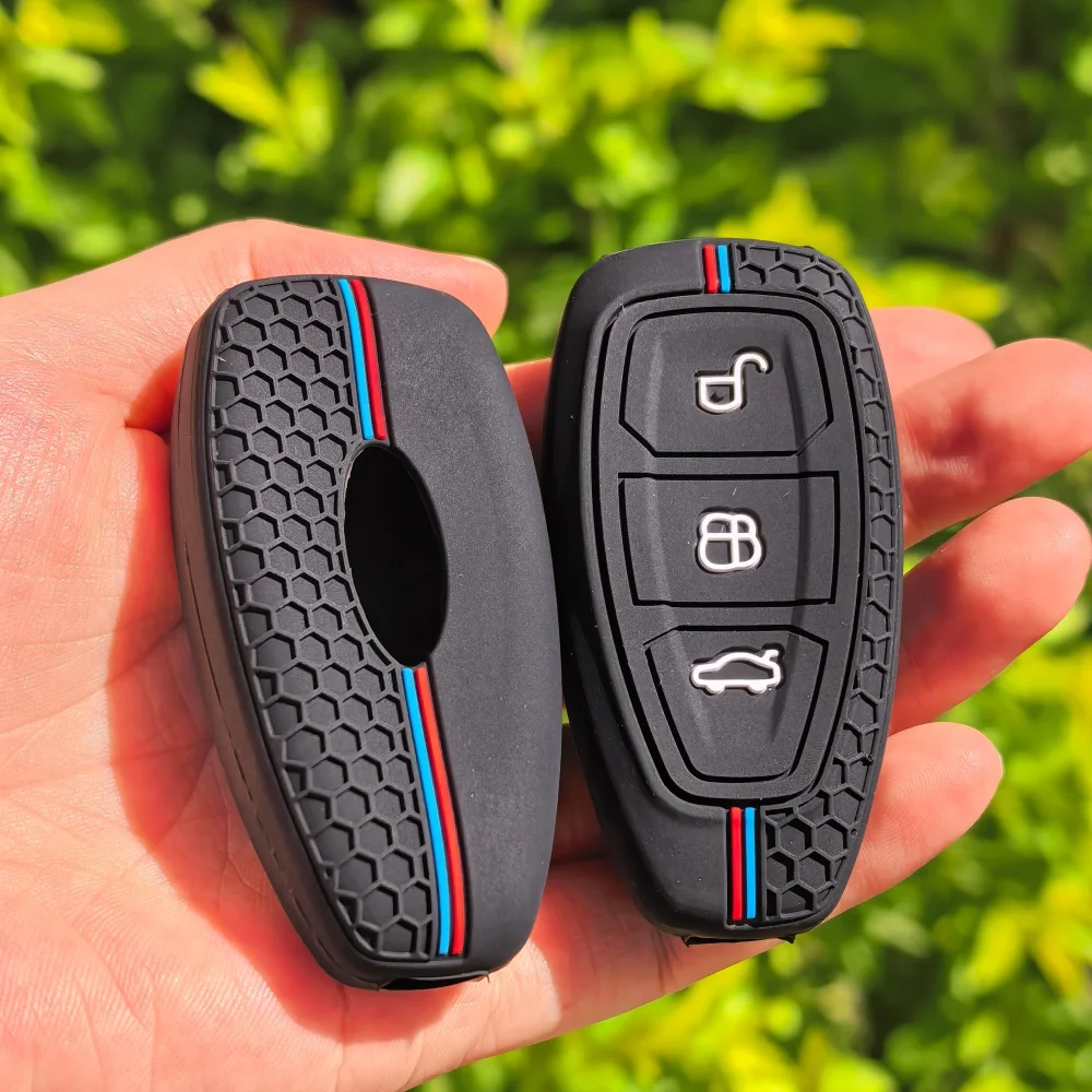 New Silicone Car Key Pack for Ford ST Line Fiesta Focus Mondeo Ecosport Kuga Puma Edge Escape Metallic Accessories