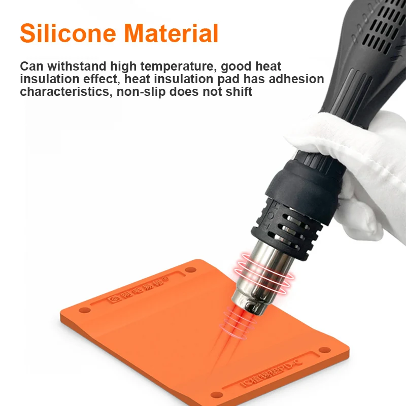 AMAOE PD-C Tin Planting Silicon Mat Universal IC Chip Soldering Insulation Pad Rework Adsorption Silicon Mat for Phone Repair