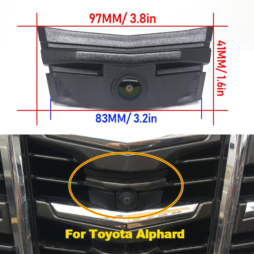 AHD 1080P Fisheye Vehicle For Toyota Alphard AH30 Facelift 2018 2019 2020 2021 2022 Parking Car Camera Front Logo View Camera