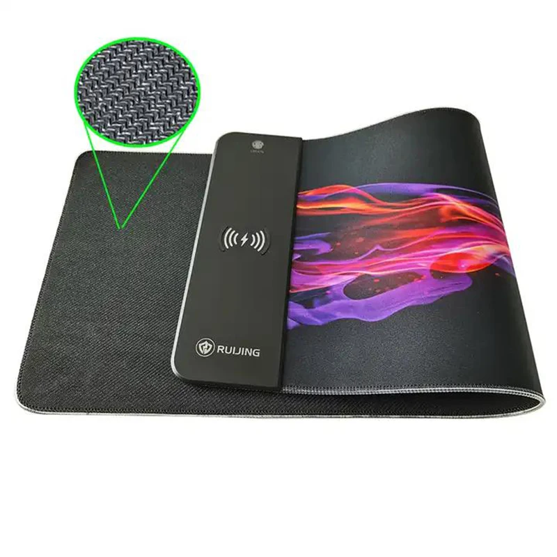 Imagem -05 - Mairuige Preto Mouse Pad com 15w sem Fio Mouse Pad Gamer Rgb Gaming Mousepad Teclado Antiderrapante Led Luz Carregador de Telefone Móvel