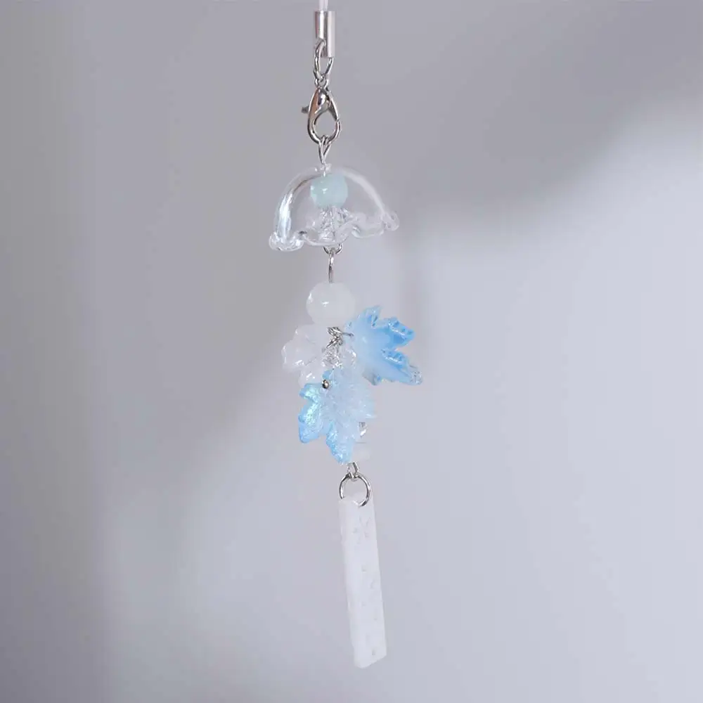 Resin Jasmine Wind Chime Pendant Handmade Chinese-style Backpack Hanging Pendant Decorative Ice and Snow Maple Leaves Pendant