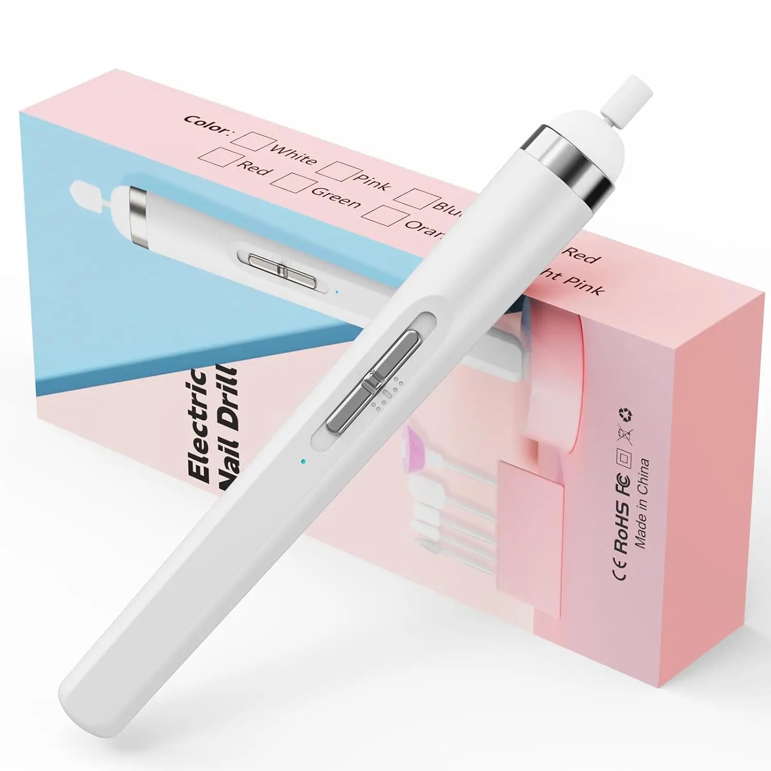 

MMK Portable Electric Nail Drill with LED Light, Gentle Power Beginner-Friendly Nail Grinder for Dead Skin Removal&Polishing, Co