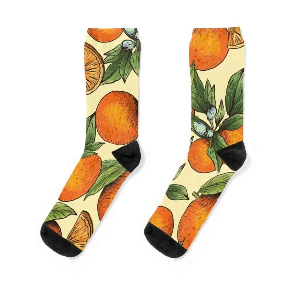 

Orange pattern orange Socks new year hiphop anti slip football christmas stocking Ladies Socks Men's