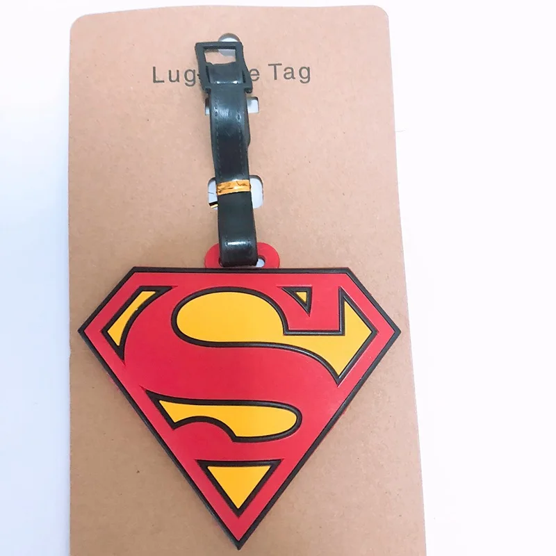 Animation Hero Soft Luggage Tag Spider-Man Luggage Bag Logo Tag Pendant Iron Man Captain America Bag Registration Pendant