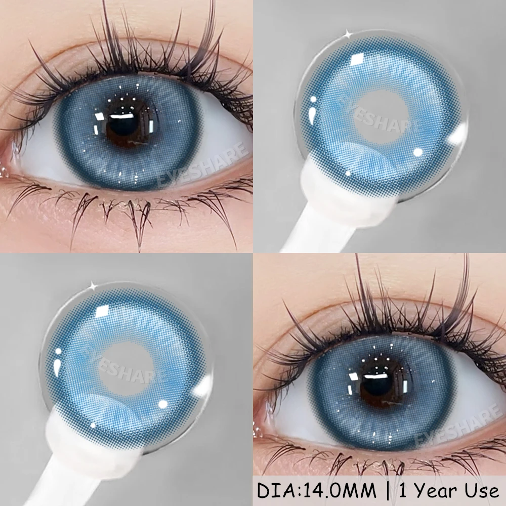 EYESHARE 1 Paar modische farbige Kontaktlinsen für Augen, lila Farbkontakte, rote Linsen, rosa, weiche Linsen, Schönheits-Make-up, jährlich