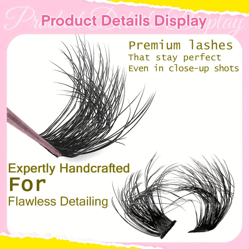 Extra Volume & Length Fluffy Natural Effect Cluster Eyelash Extensions -12 Rows (L-R Independent) Reusable DIY Lash Clusters image 4