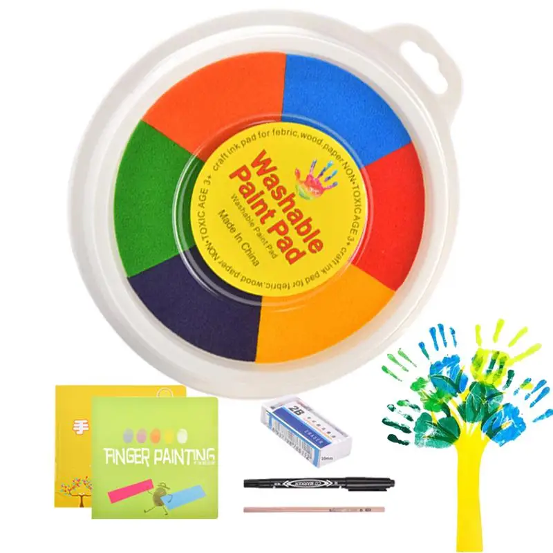 Finger Painting Kit Friendly Drawing Toy With Colors Kit Washable Finger Paint Set, For Kids Early Learning Scrapbooking Ink Pad
