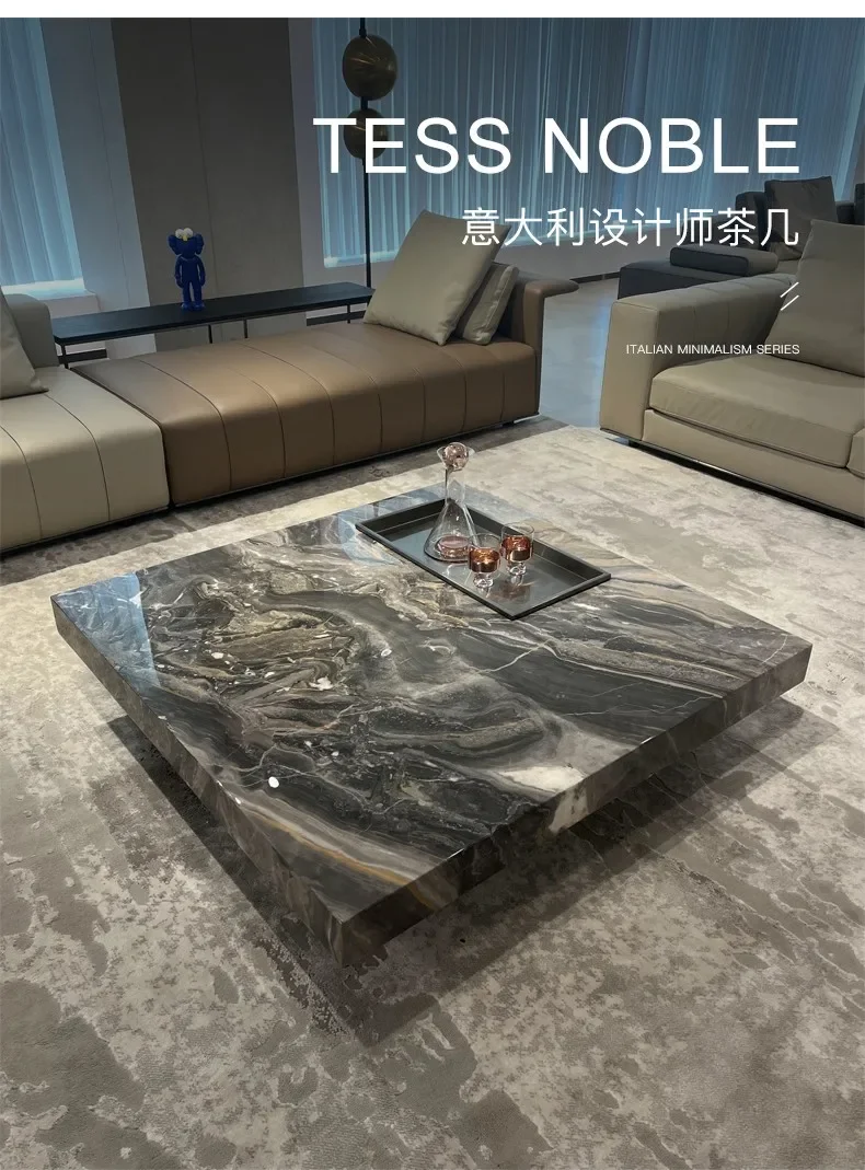 Minimalist Coffee Table Living Room Table Modern Living Room Household Size Light Luxury High-end Simple Slate Square New