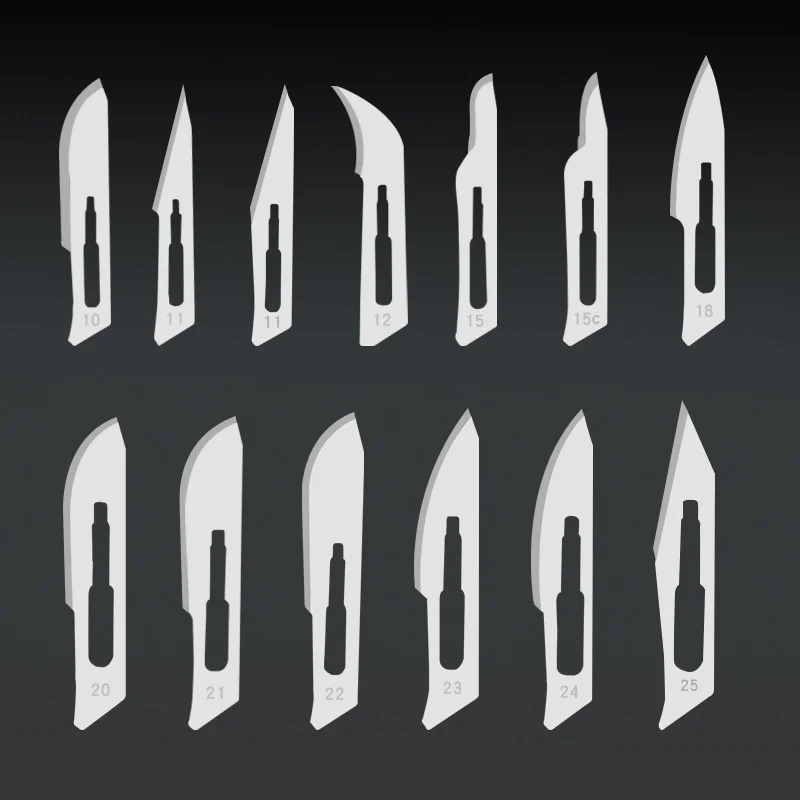 10pcs Knife Blades NO.10/11/12/15/18/20/21/22/23/24/25/60 Metal Engraving Repalce Blades DIY Wood Carving Fruit Sculpture Cutter