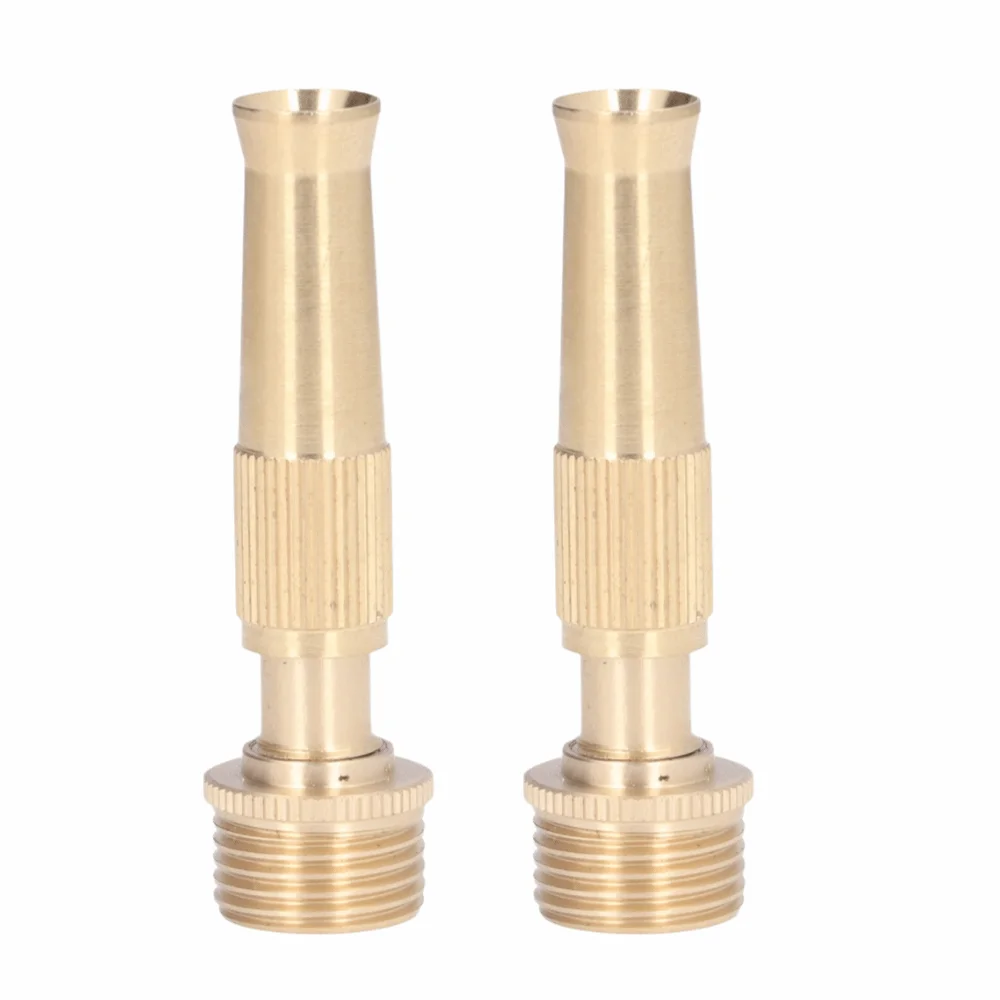 2PCS Durable G1/2 Male Thread Water Hose Nozzle 20mm Outer Diameter Copper Jet Nozzle Adjustable Garden Hose Nozzle Car Wash