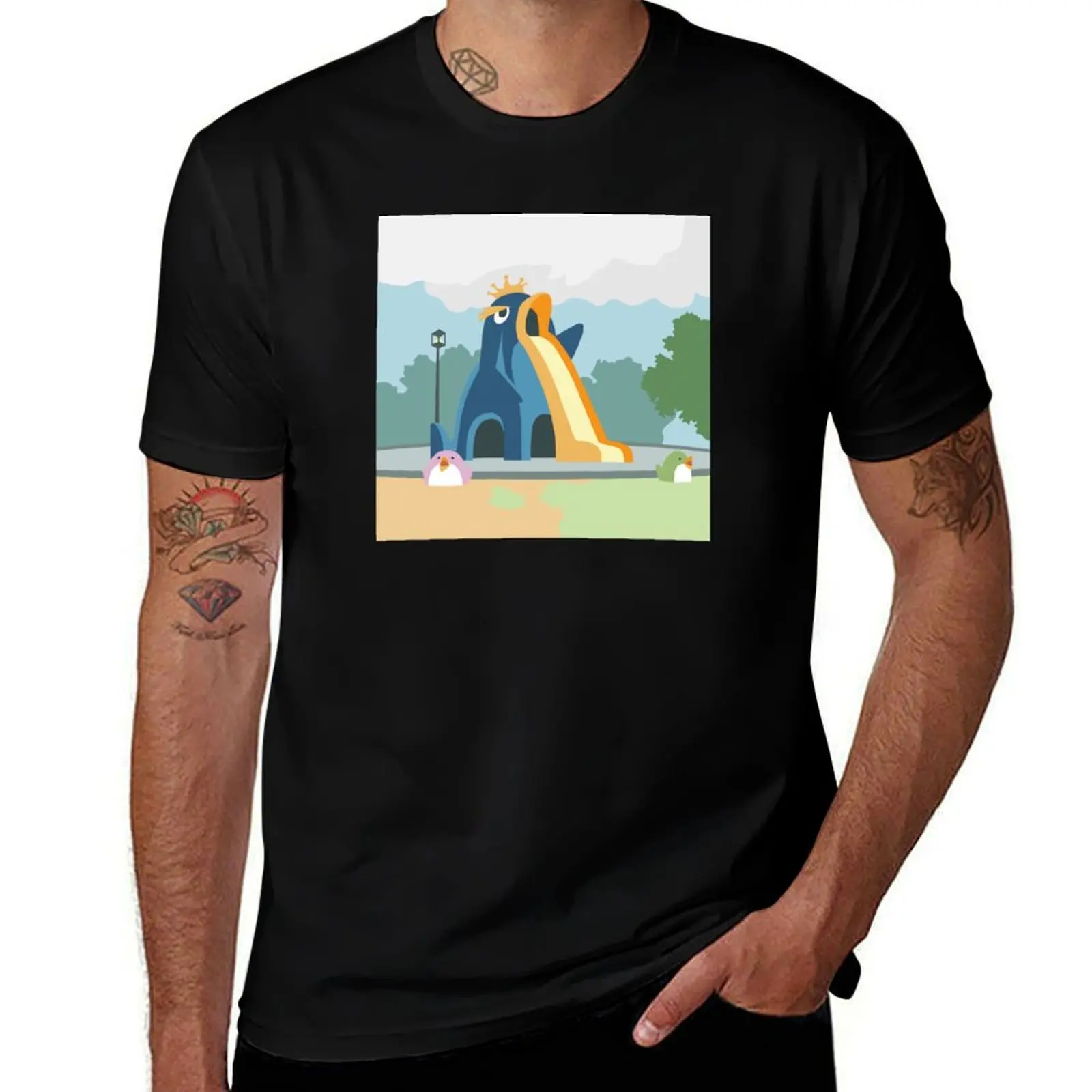 Penguin Park Cardcaptor Sakura King Penguin T-Shirt Independence Day Short Sleeve T-Shirt