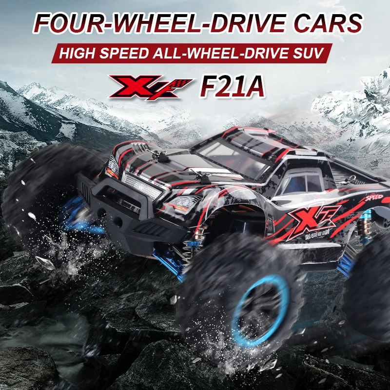 F21A Brushless RC Cars 1/10 Scale 4WD Remote Control Truck Fast RC Cars 75 MPH Max Speed RTR Off-Road RC Car Toy for Adults Boys