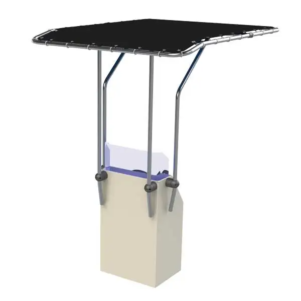 T-Top Retractable untuk Kapal Laut, Tinggi 2m, Pipa Aluminium 32mm, MA 082