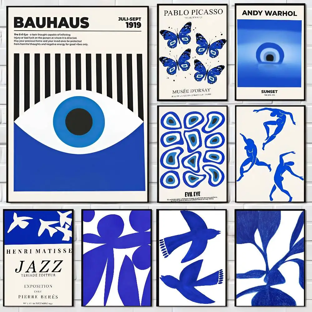 Blue Art Painting Good Quality Prints And Posters Vintage Ro