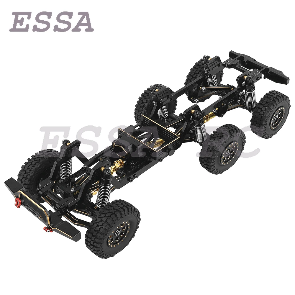 

TRX4-M Brass & Metal 6x6 RC Car Chassis Frame with Front Middle Rear Axles Gearbox DIY for TRX4M 1/18 RC Crawler Car Parts