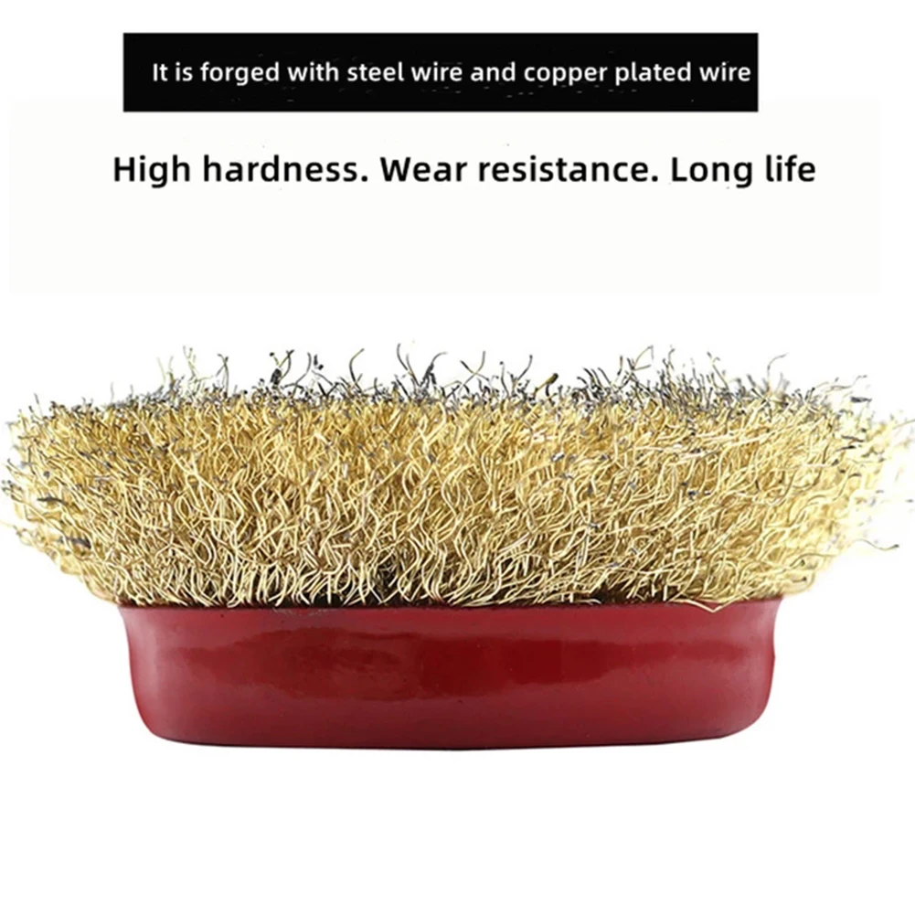

1pcs 85mmXM10/M16 Copper Plated Steel Wire Brush Grinding Wheel Derusting Deburring Polishing Tool For Angle Grinder