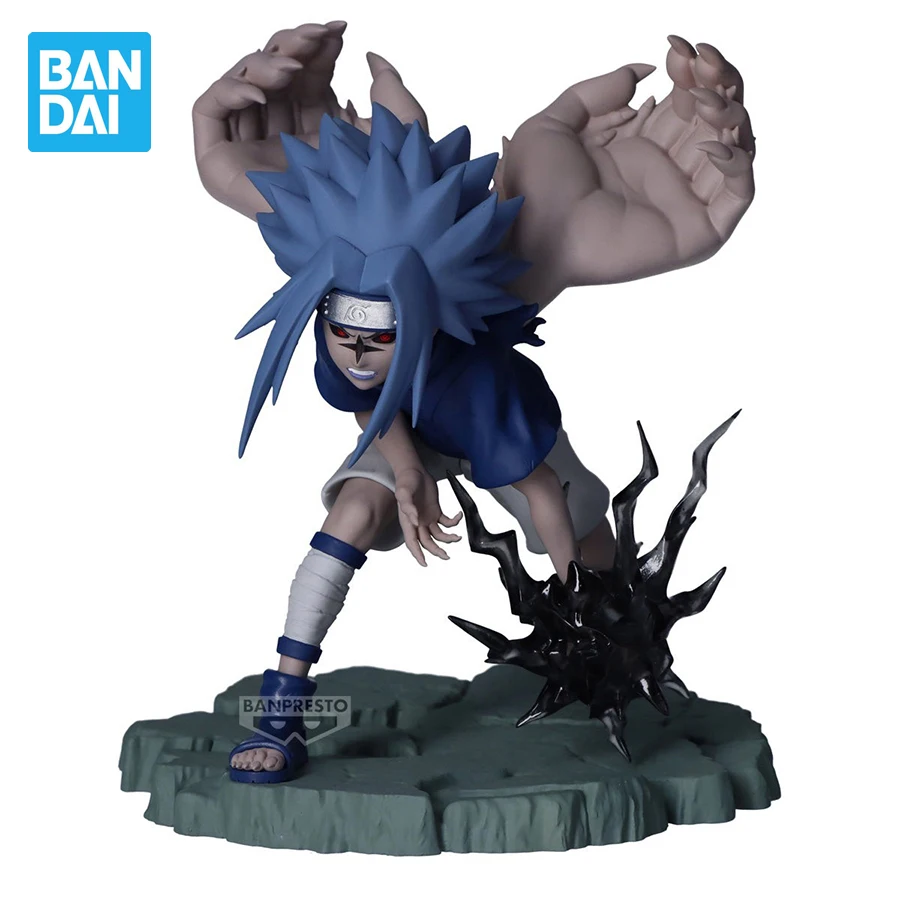 Original banpresto naruto anime estatuetas memoráveis saga uchiha sasuke pvc figuras de ação 100mm figurals brinquedos modelo colecionável