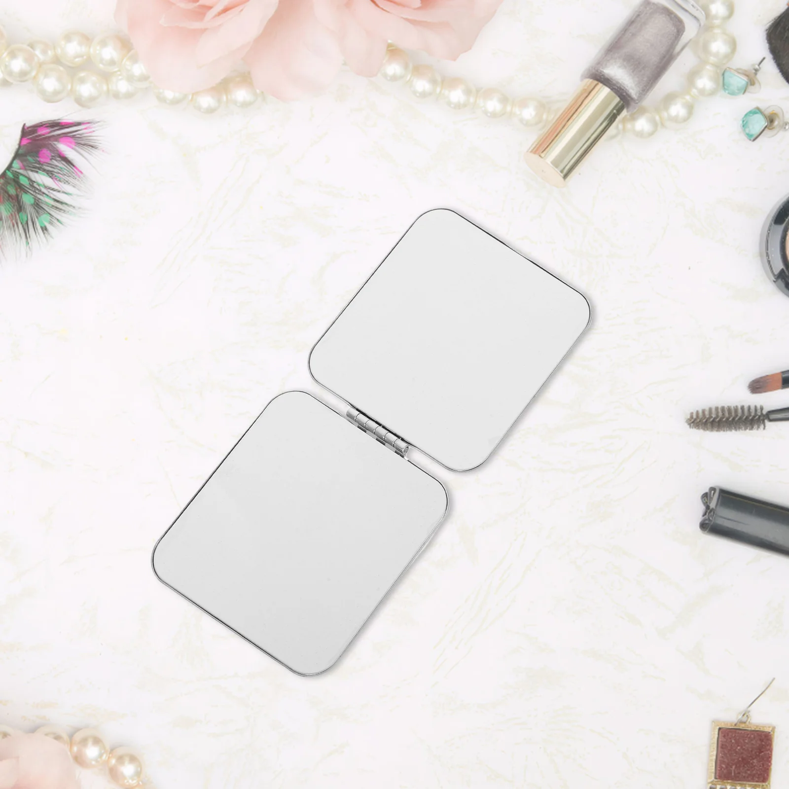 กระจกพกพาสแตนเลสขนาดกะทัดรัด กระจกแต่งหน้าพกพาขนาดเล็ก กระจกมือถือสำหรับเดินทาง กระจกมินิสำหรับผู้หญิง กระจกมือถือ