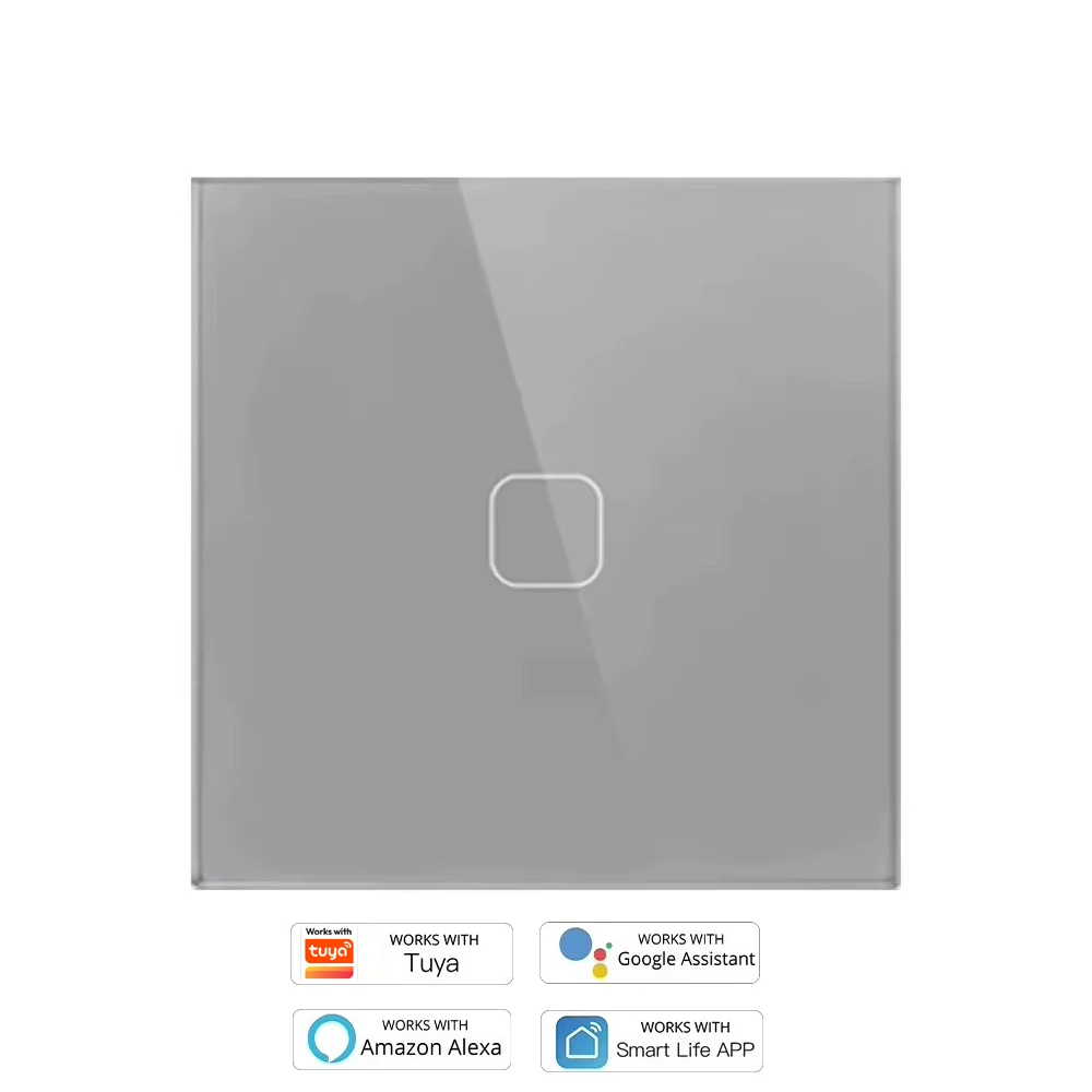 UNKAS Kein Neutralleiter Erforderlich 4-fach WLAN-Wandlichtschalter mit Touch-Funktion EU 220V Kompatibel mit Tuya Smart Home Unterstützt Alexa Google Home