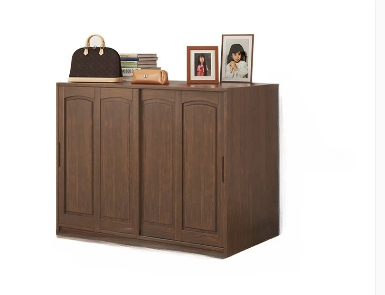 

Solid wood sliding door wardrobe quilt storage cabinet balcony storage large capacity wardrobe quilt