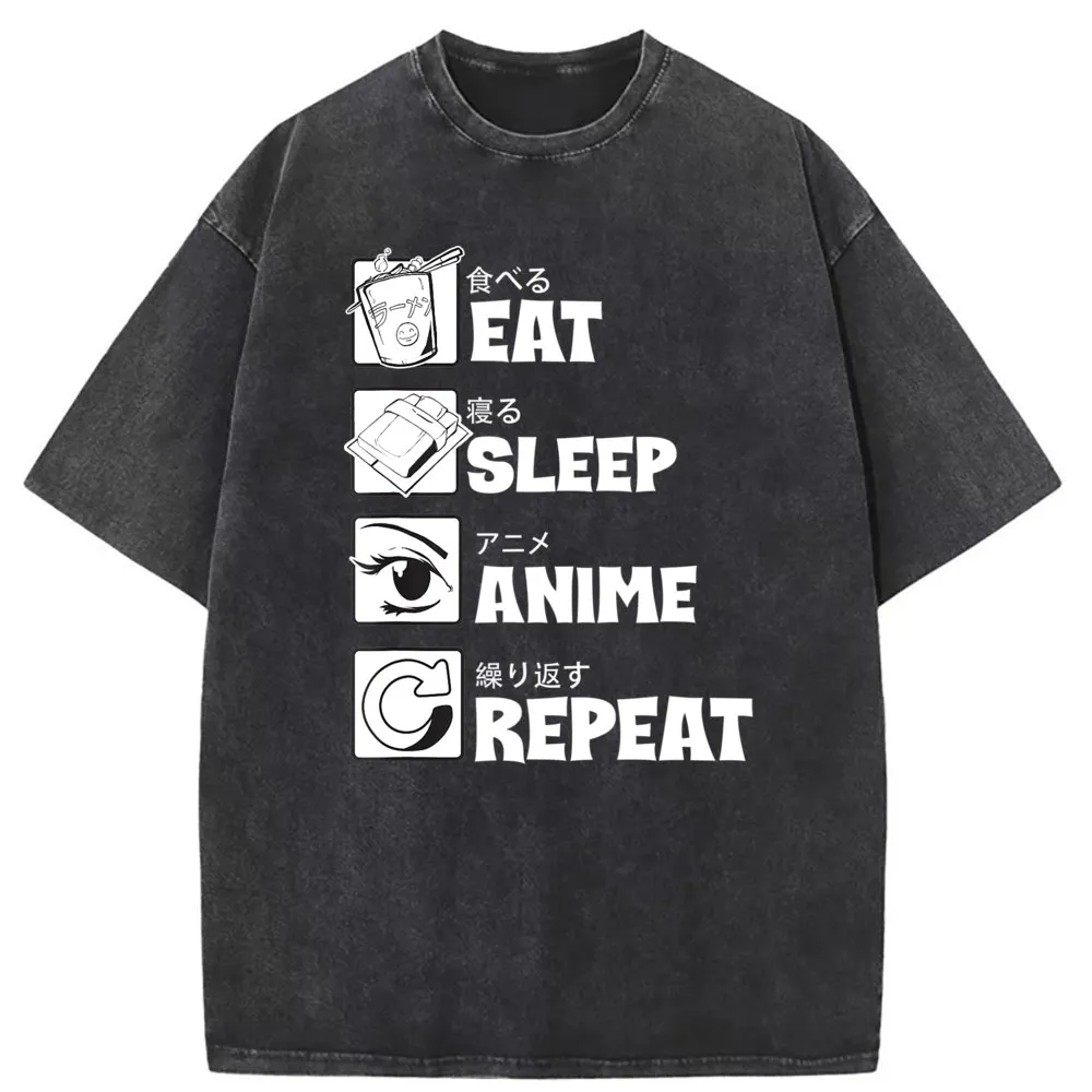 

Eat Sleep Anime Repeat Men T-Shirts Funny Japanese Manga T Shirt New Coming High Street Long Sleeve Men Sweatshirts