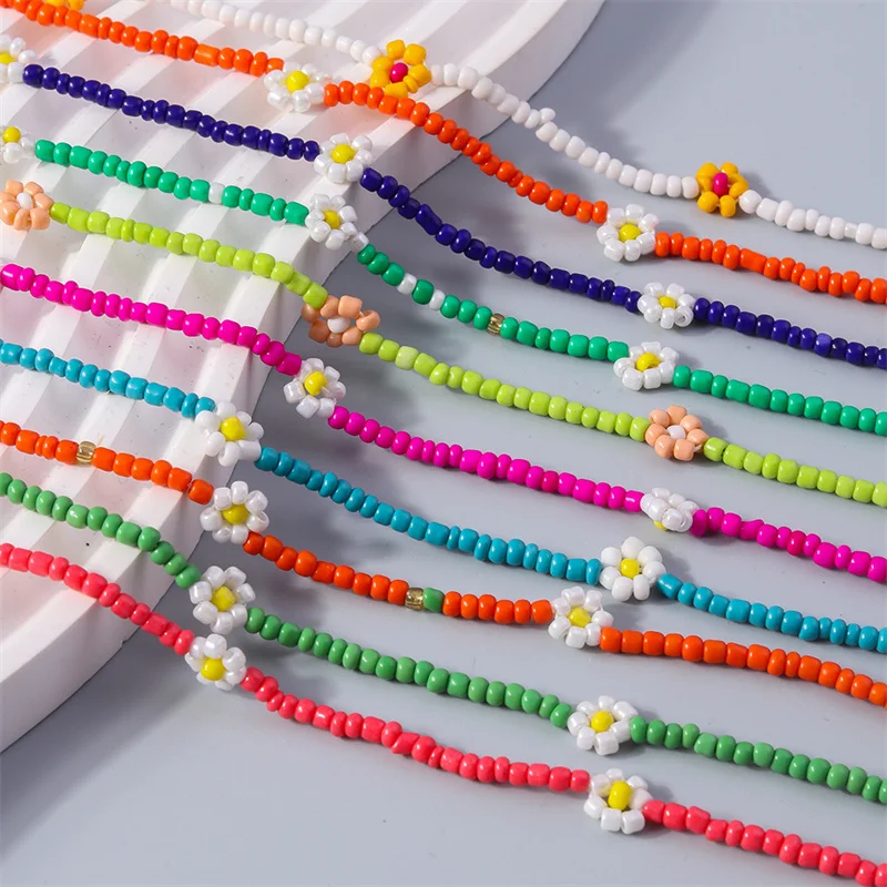 Aihua Böhmen Bunte Blume Rocailles Halskette Für Frauen Kinder Freundschaft Halskette Sommer Strand Party Schmuck Geschenke – Detail 4