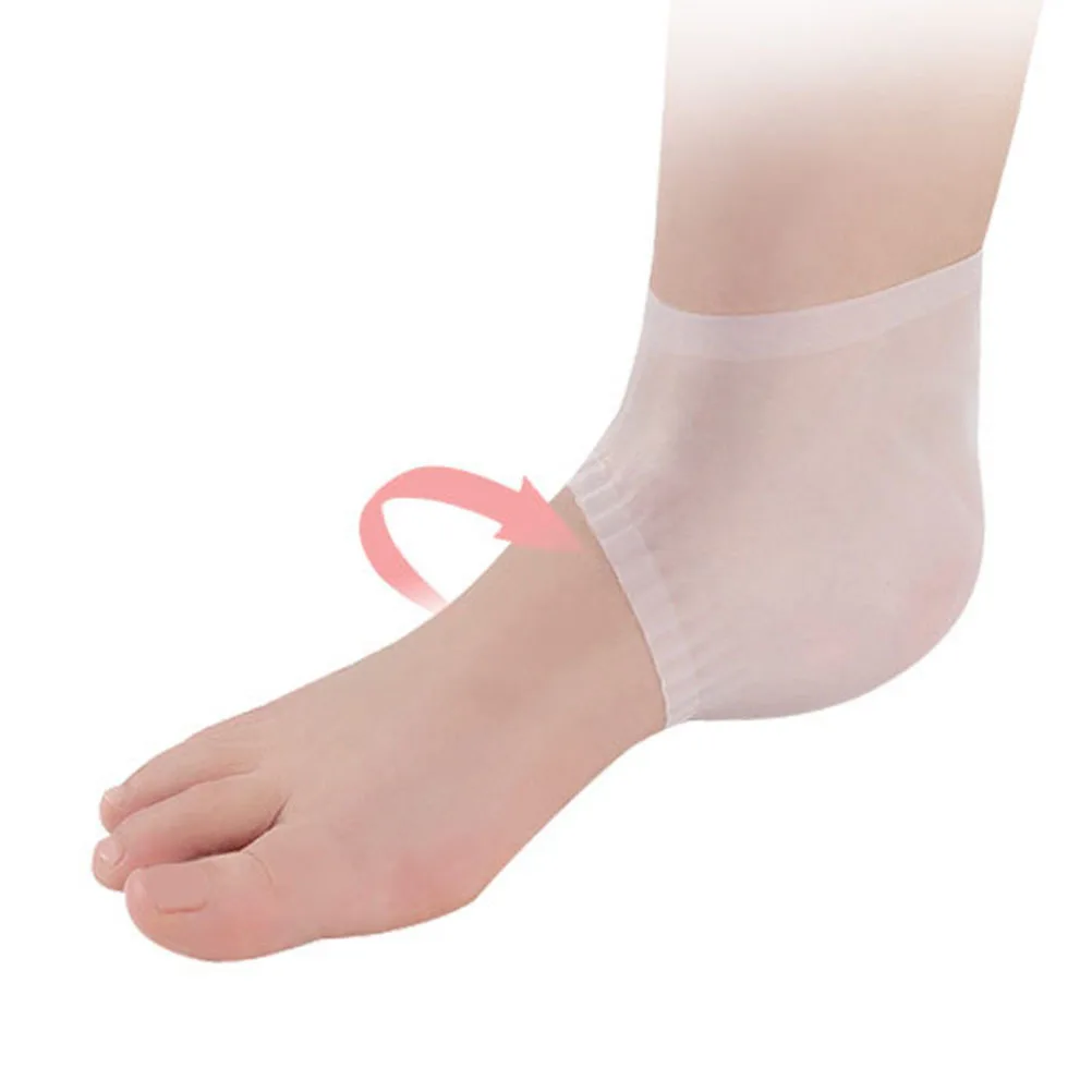 

1 пара силиконовых гелевых носков на каблуке, противоскользящая увлажняющая защита для ног, инструмент для ухода за ногами, удобная посадка, поддержка против растрескивания