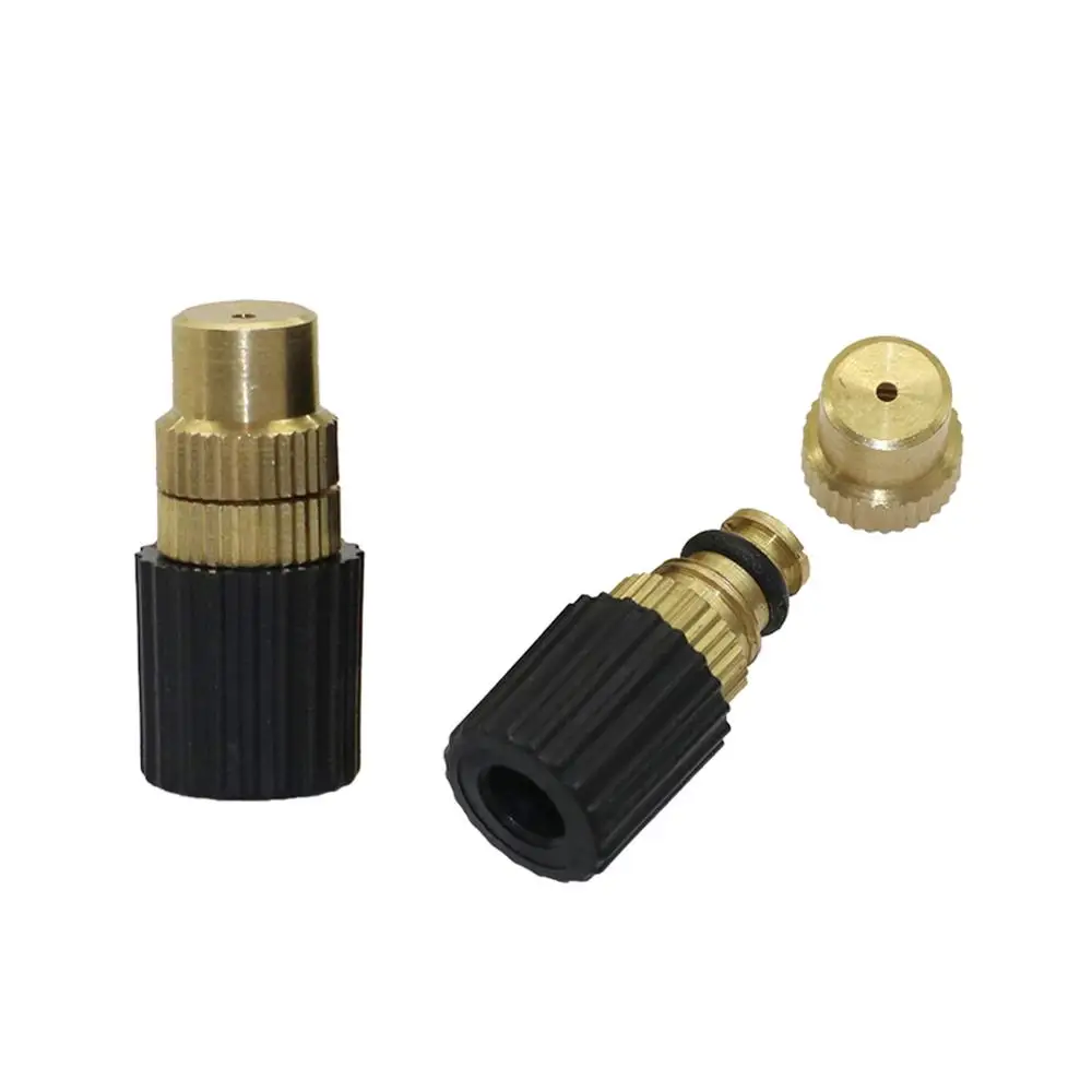 

6mm Adjustable Brass Atomization Nozzles Garden Agriculture Irrigation Sprinklers Cooling Humidify Dust Removal Sprayers 100Pcs