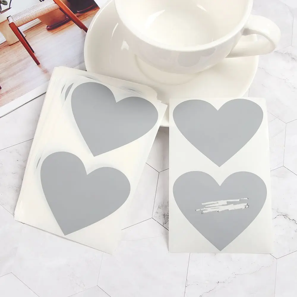 / Set Decoration Pentagram Love Heart Shape Scratch Card Sticker Multifunctional Labels Self-adhesive Scratch Coating Stickers