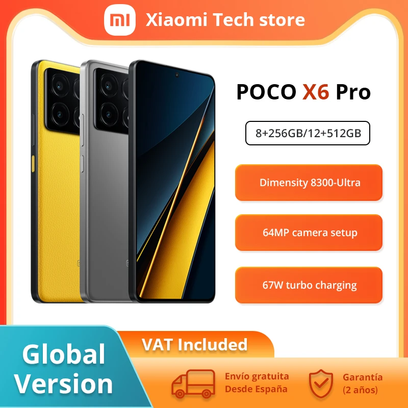 Global Version POCO X6 Pro 5G NFC Smartphone Dimensity 8300-Ultra 6.67