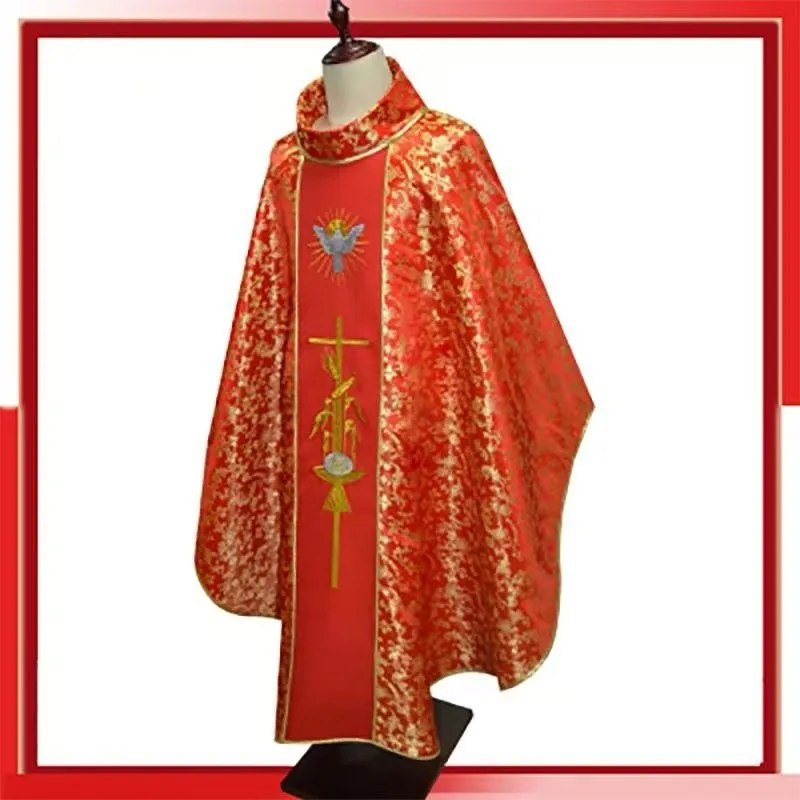 Priest Vestments Christian High Quality Adult Religious Clothes Clergy Robe Brocade Vietnamese style Festival Dress