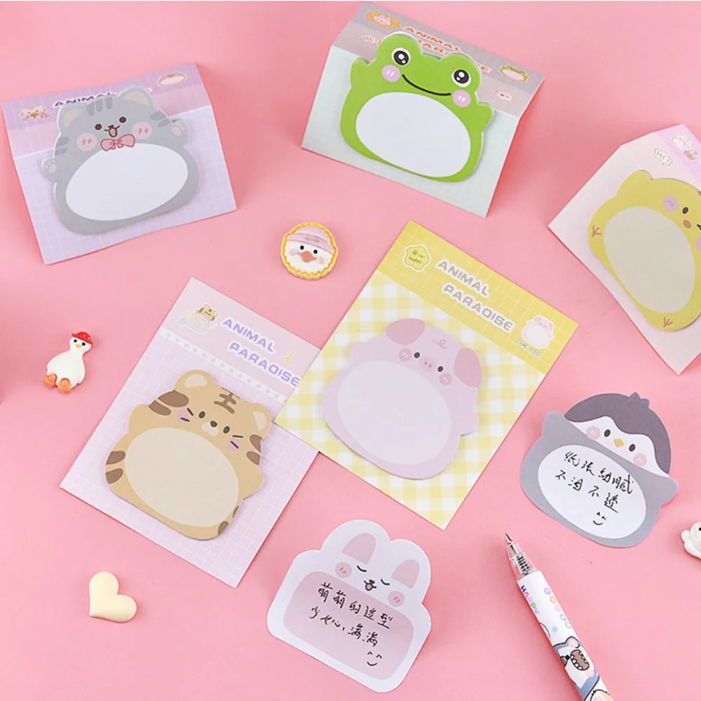 

Self-stick Notes Animal Sticky Notes Notepad Thickened Stickers Cartoon Adhesive Memo Pads Penguin Rabbit